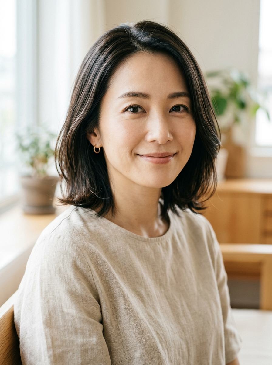 ナチュラルで洗練された大人のショートボブヘアスタイル
