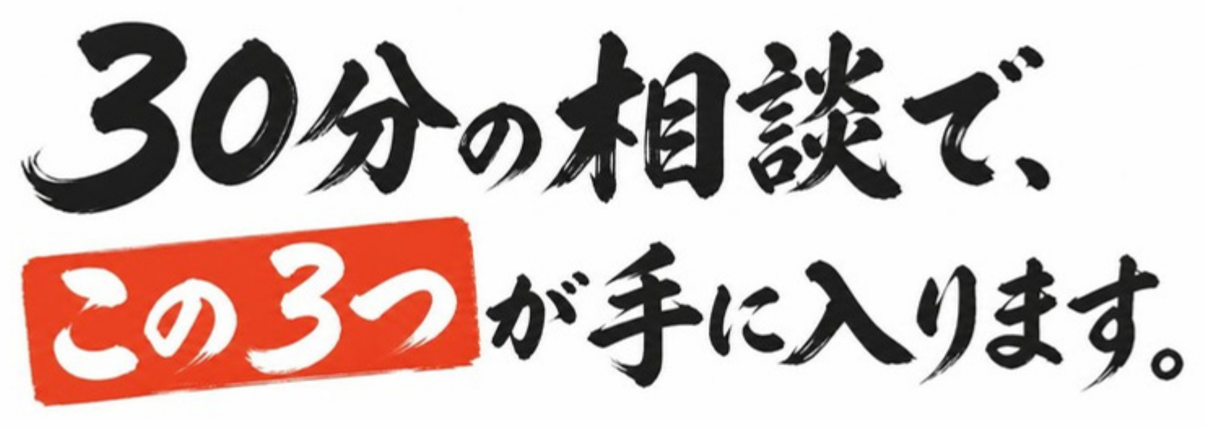 30分の相談で、この3つが手に入ります。